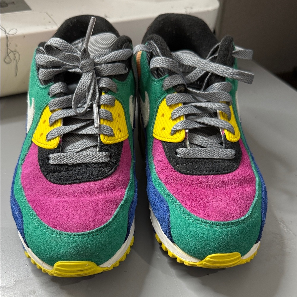 Nike Kids Sneakers in Green, Pink, and Yellow
